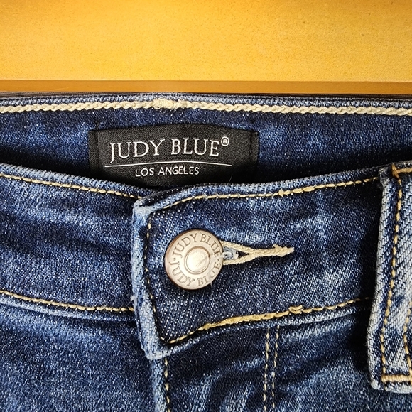 Judy Blue Jeans Boyfriend Fit Distressed Factory Fade Medium Blue Size 5/27 - Picture 7 of 15